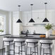 R Series 1 Light 13 inch Satin Black Indoor Pendant Ceiling Light